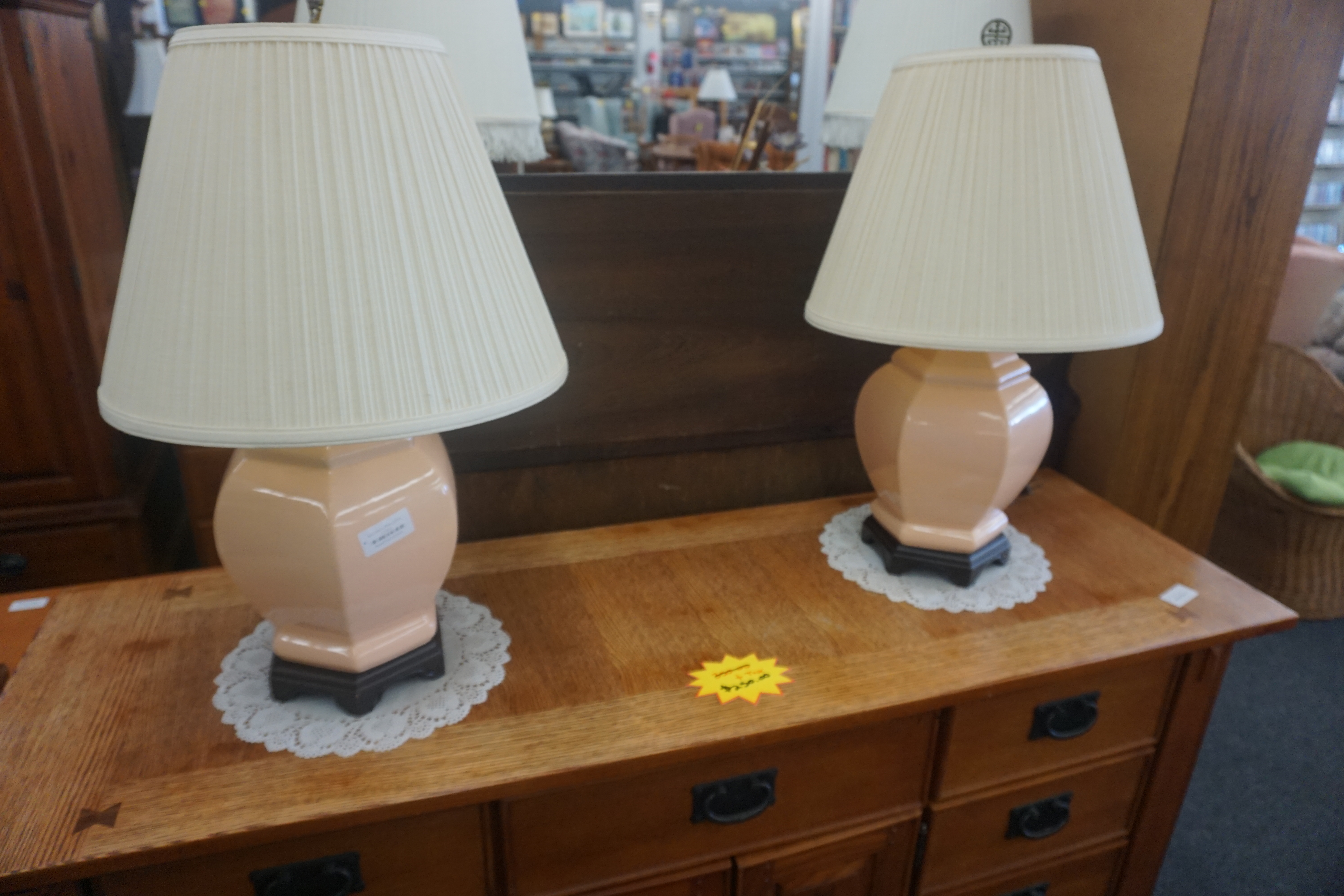 (image for) 26" Tall Pair of Pink Lamps (7317)