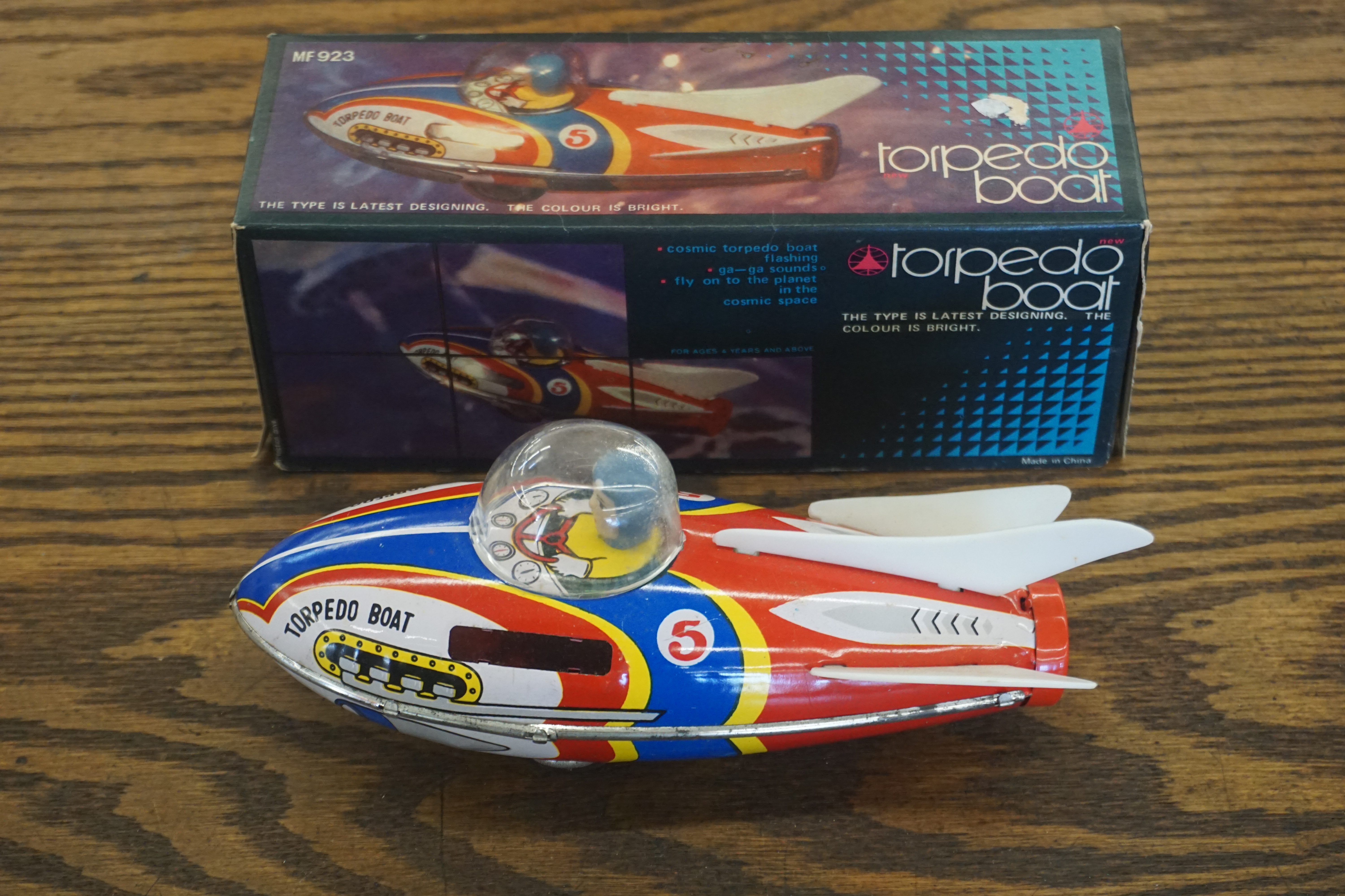 (image for) Torpedo boat tin toy with original box (1242)