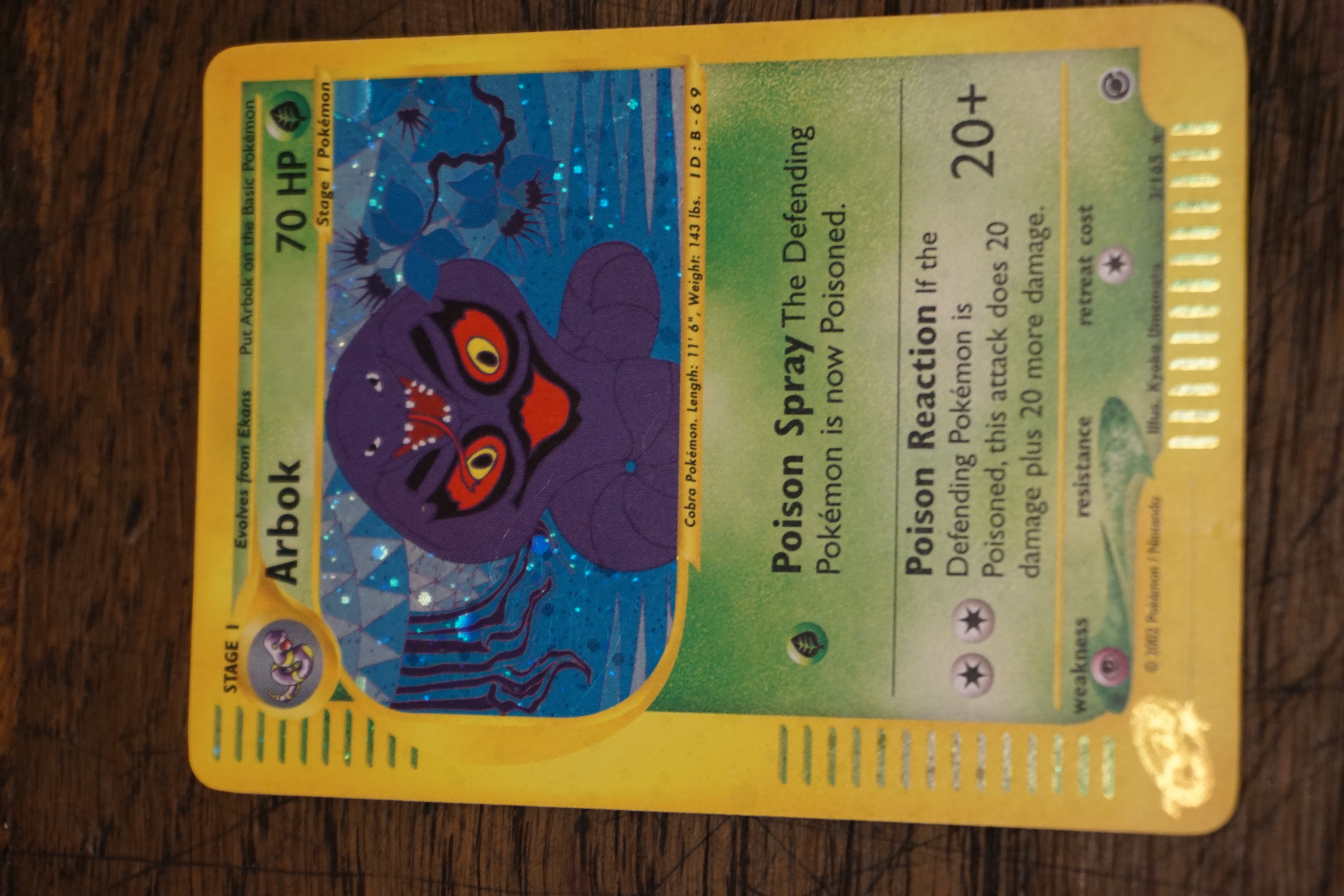 (image for) Arbok (3) Expedition holofoil Pokemon card (8658)