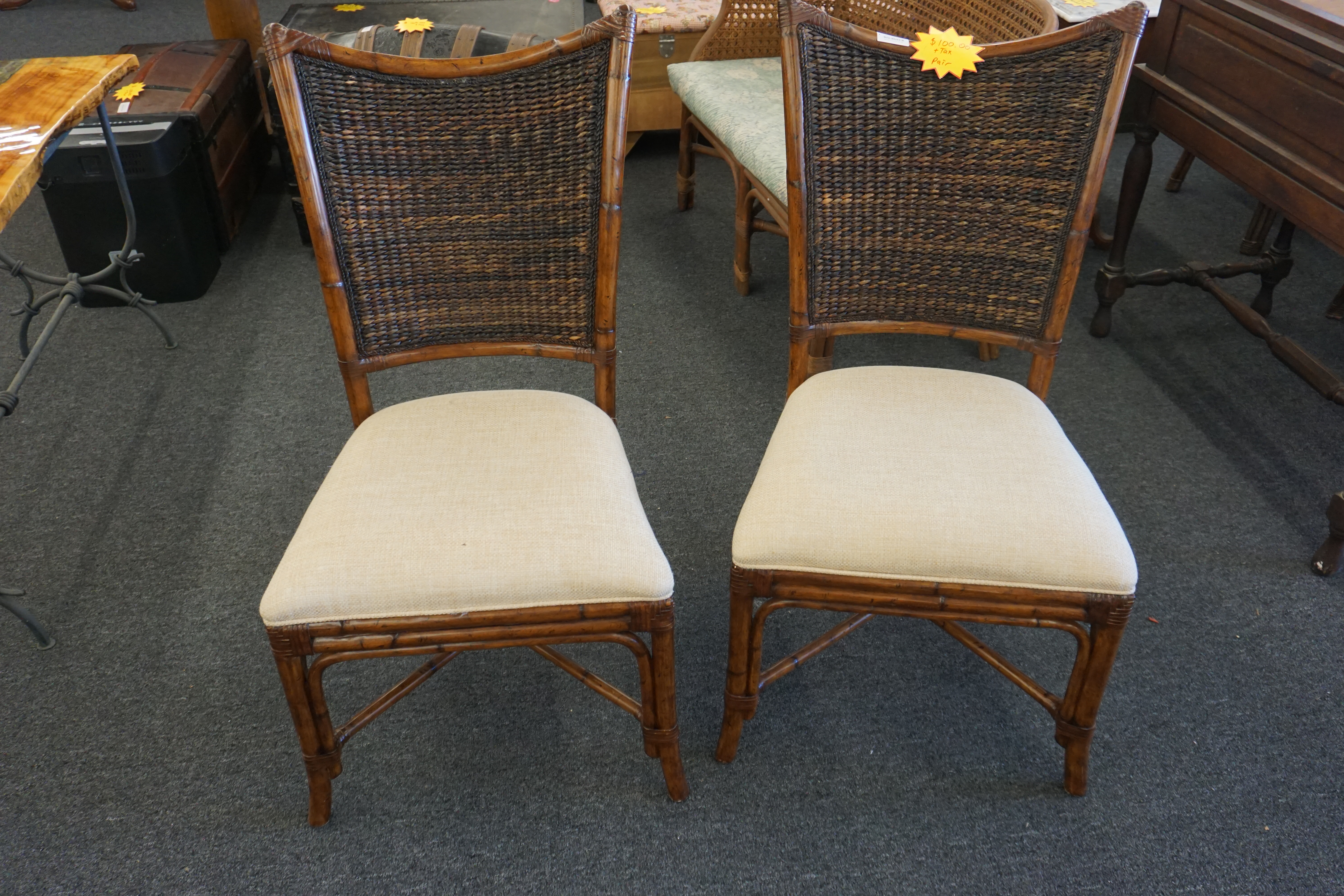 (image for) Tommy Bahama rattan side chairs (8795)