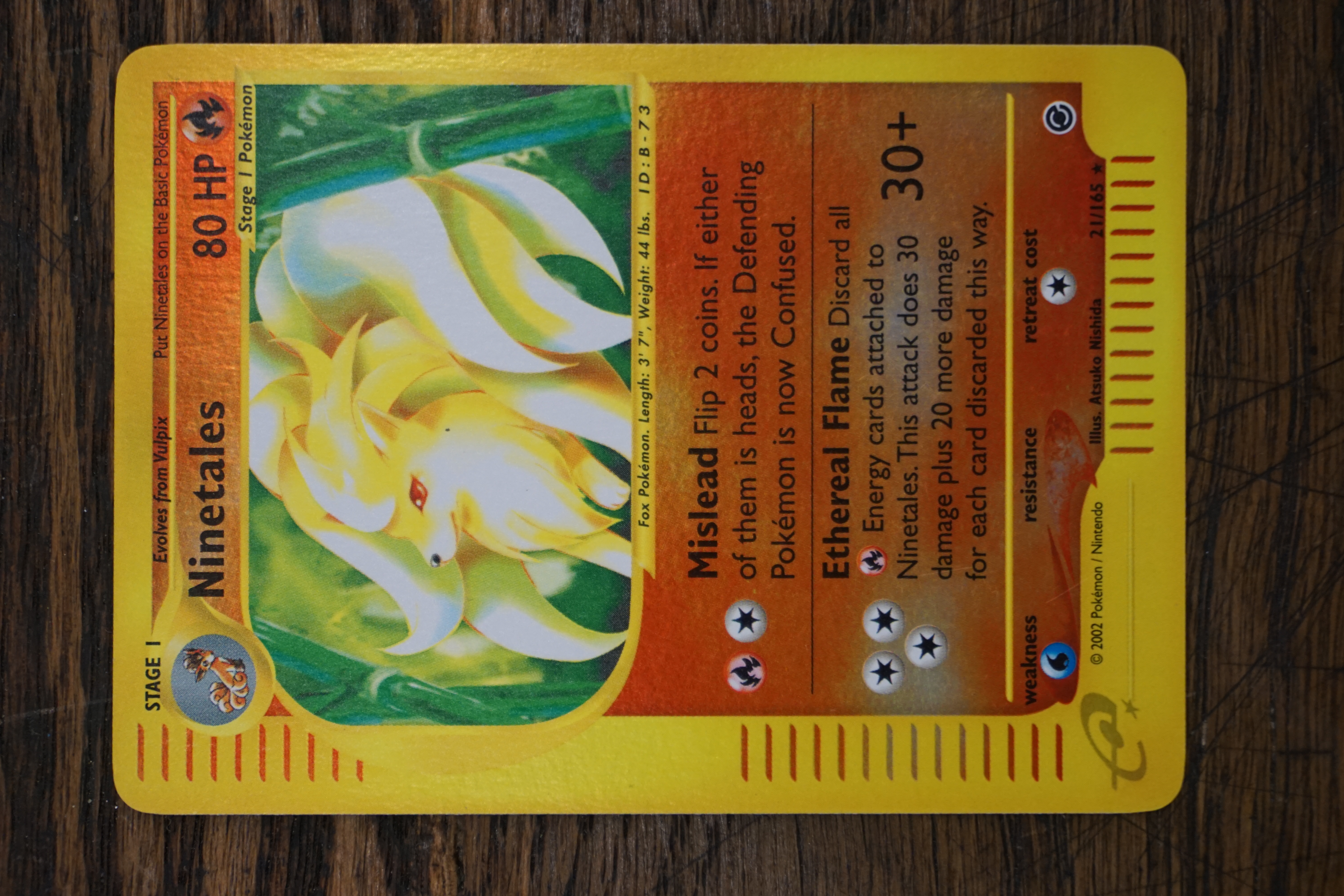 (image for) Ninetales (21) Expedition reverse holofoil Pokemon card (8665)