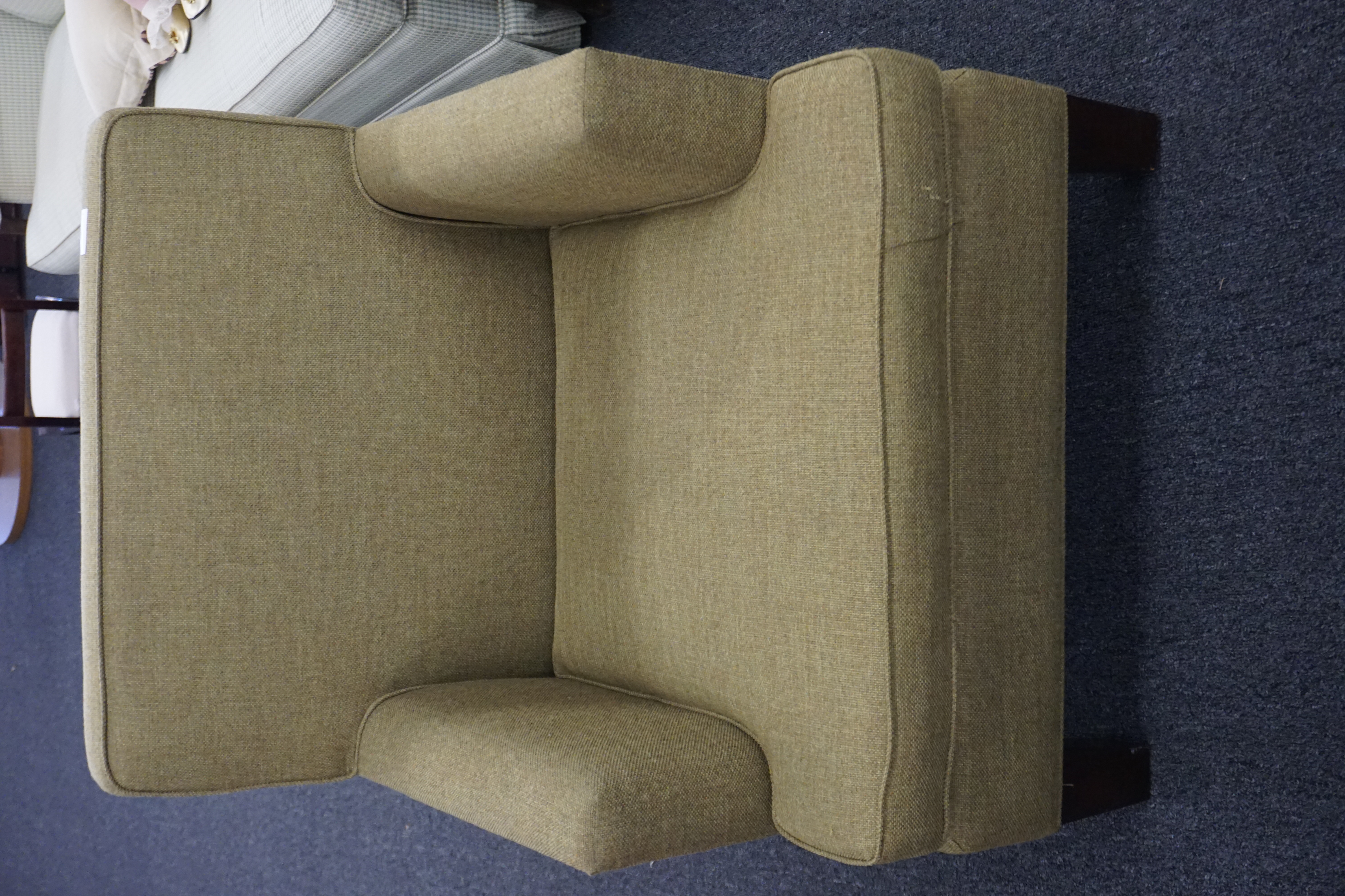 (image for) Green upholstered armchair (9380)