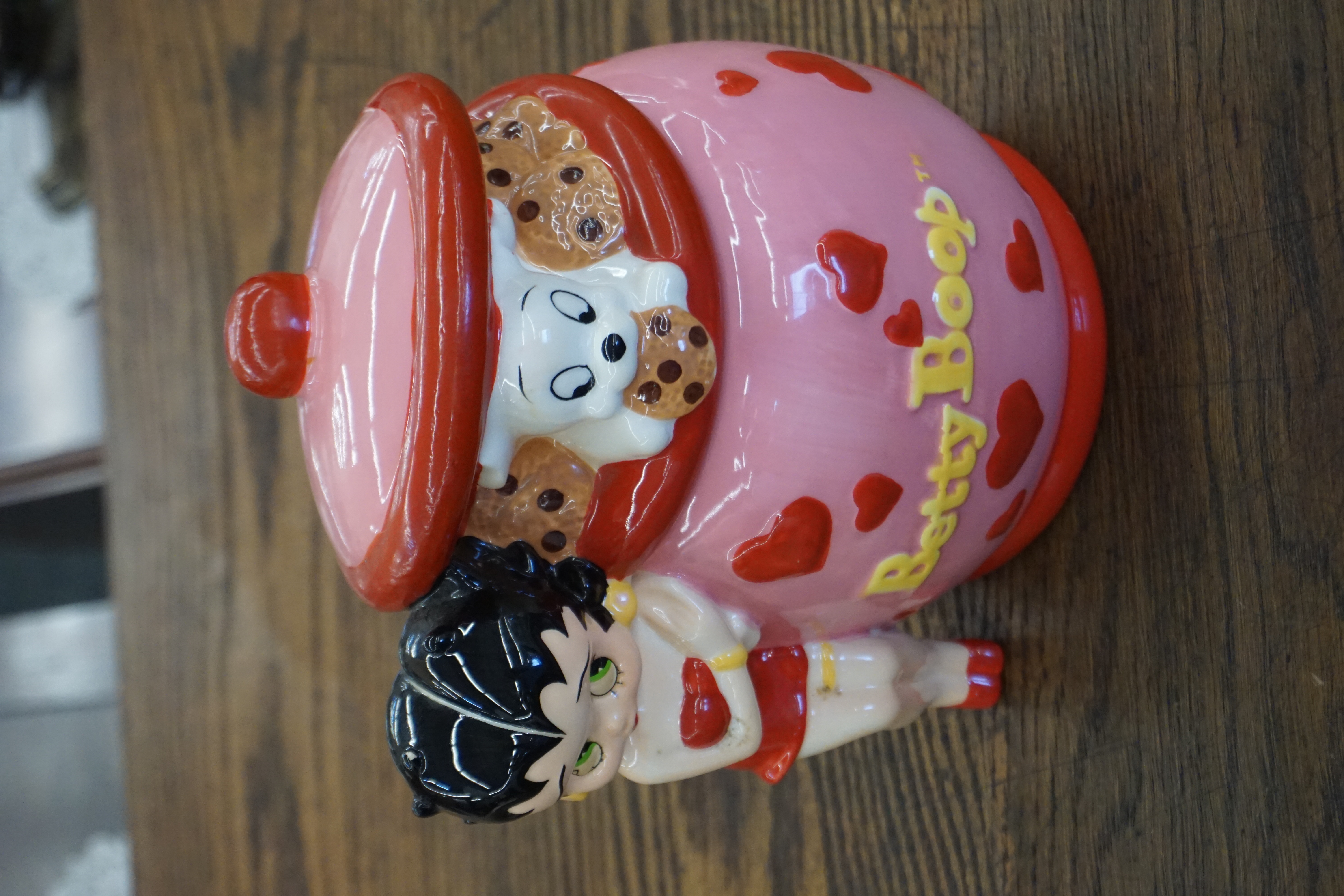 (image for) 2011 Westland Betty Boop cookie jar with pink hearts (9409)