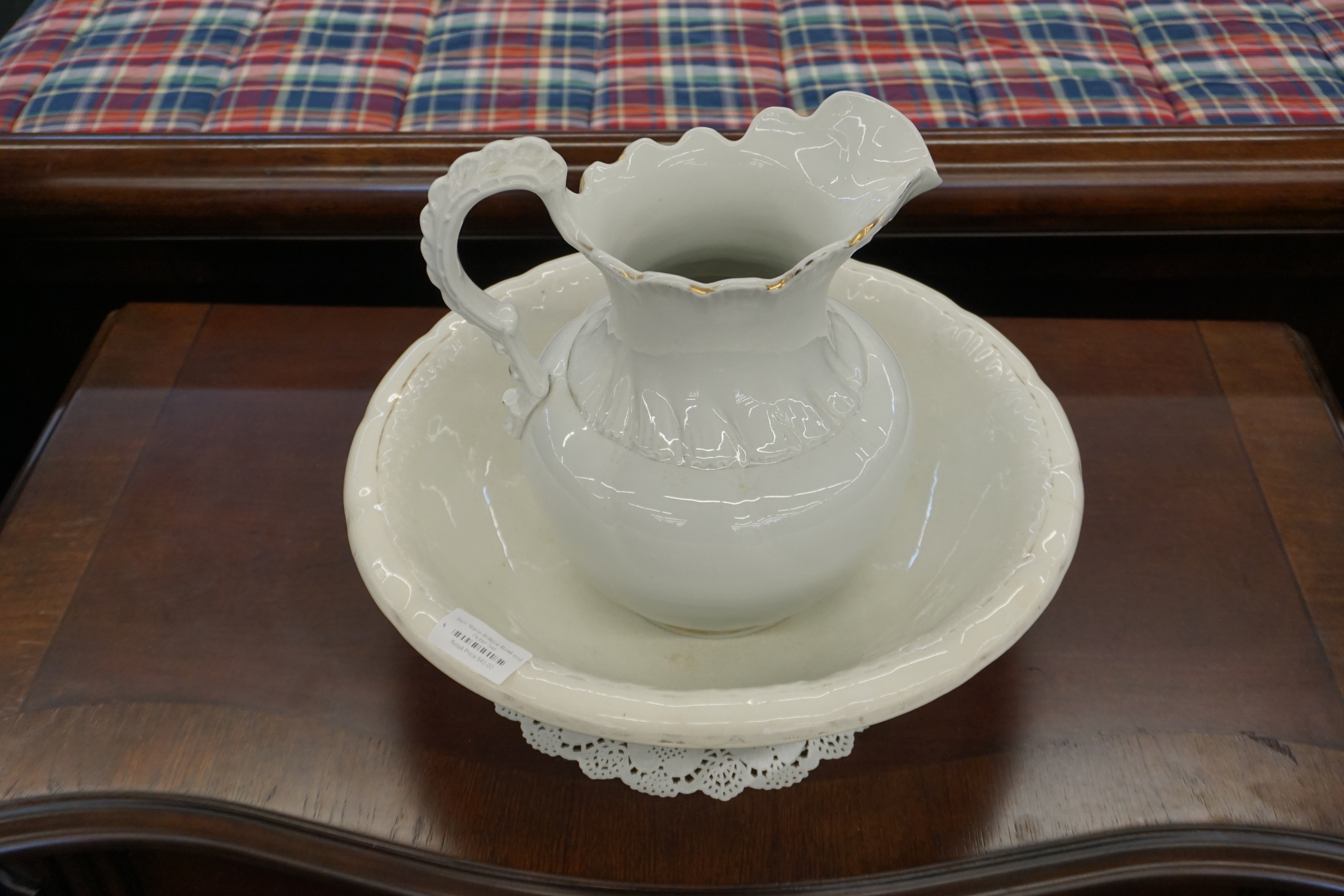 (image for) Antique pitcher and bowl set (9006)