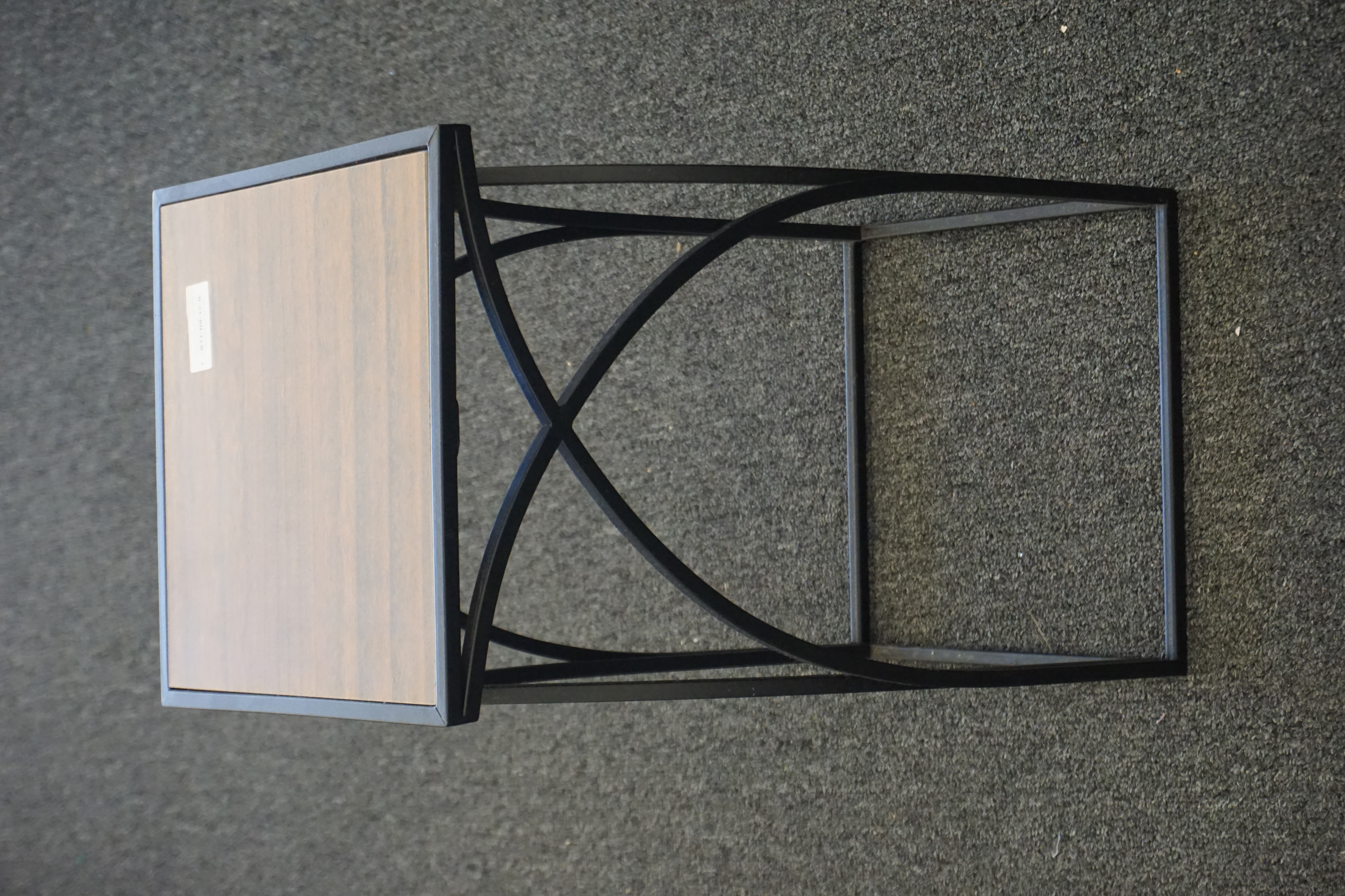 (image for) Square side table/ plant stand with metal frame and tile top (9435)