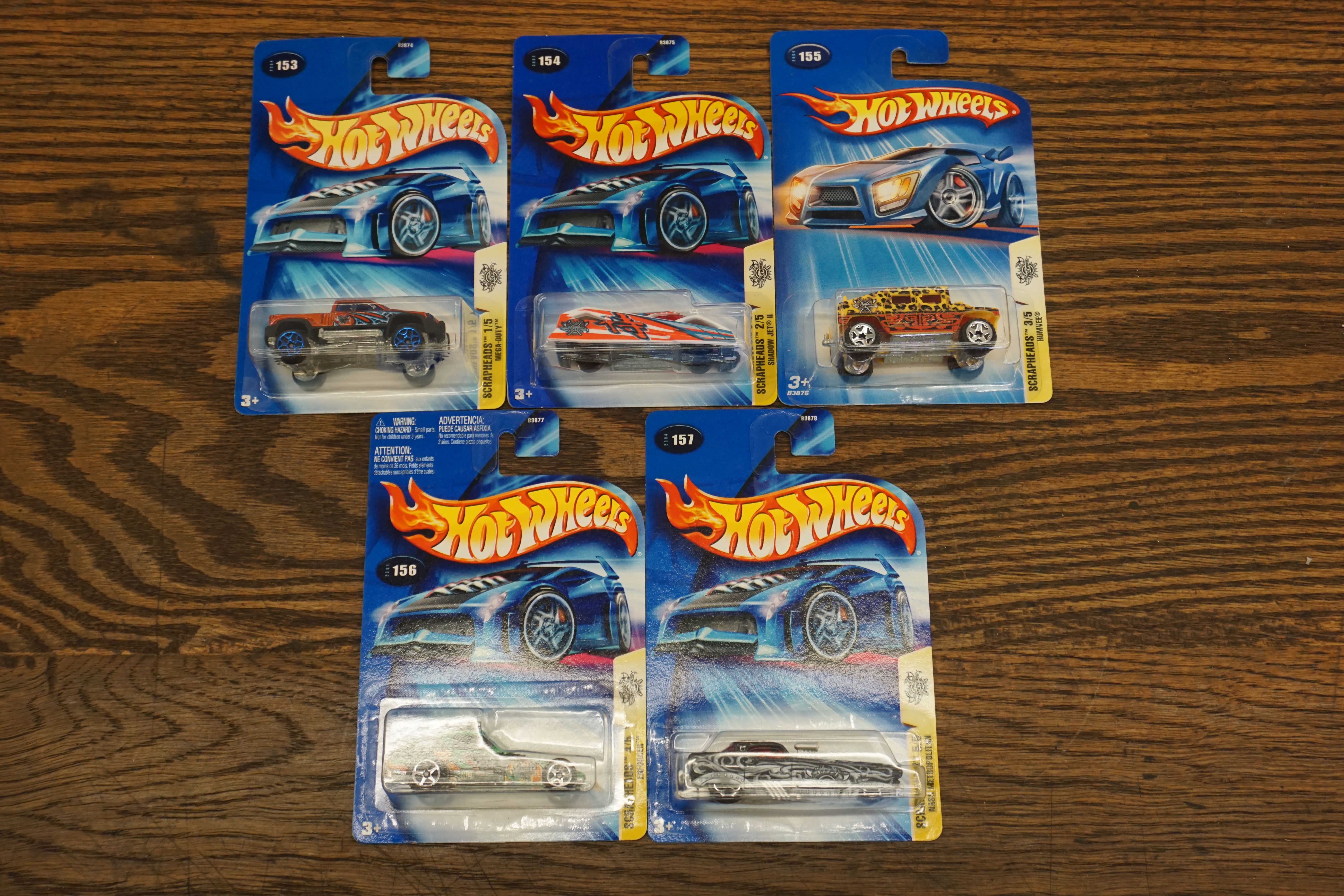 (image for) HotWheels 2003 Scrap Heads set of 5 cars (2462)