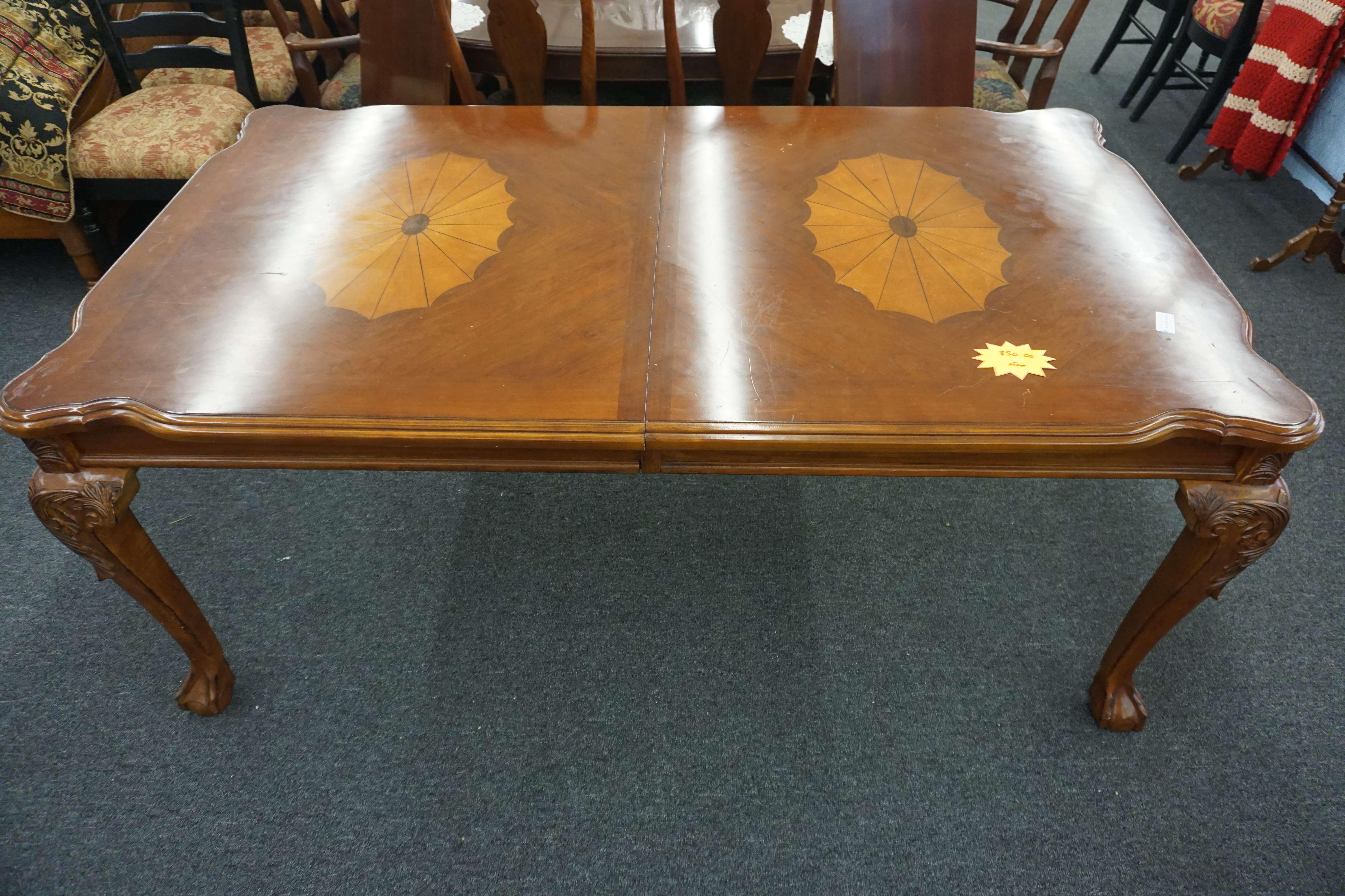 (image for) Inlaid dining room table with no chairs (9436)