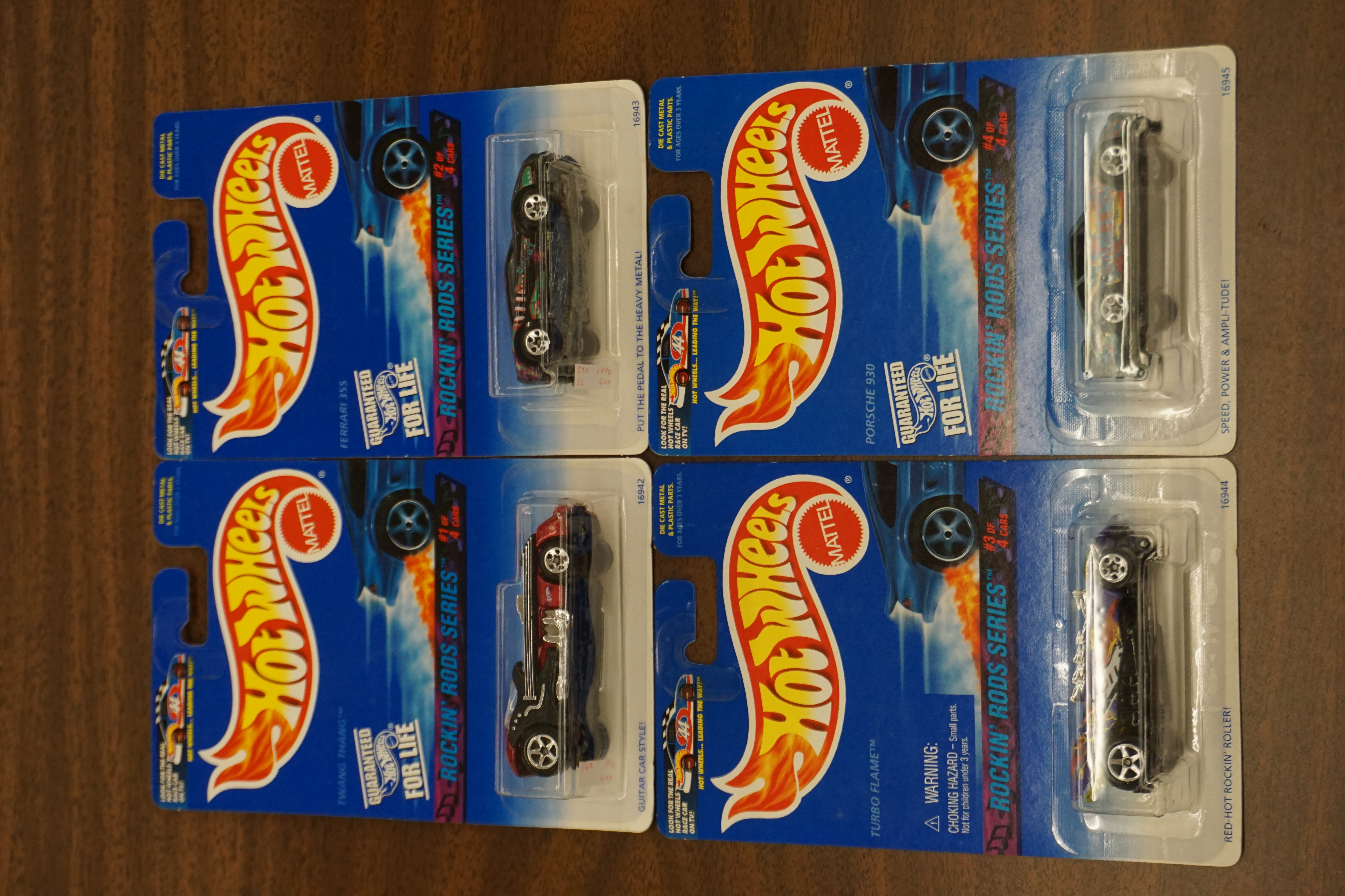 (image for) HotWheels 1996 Rockin' Rods series set of 4 cars (4308)