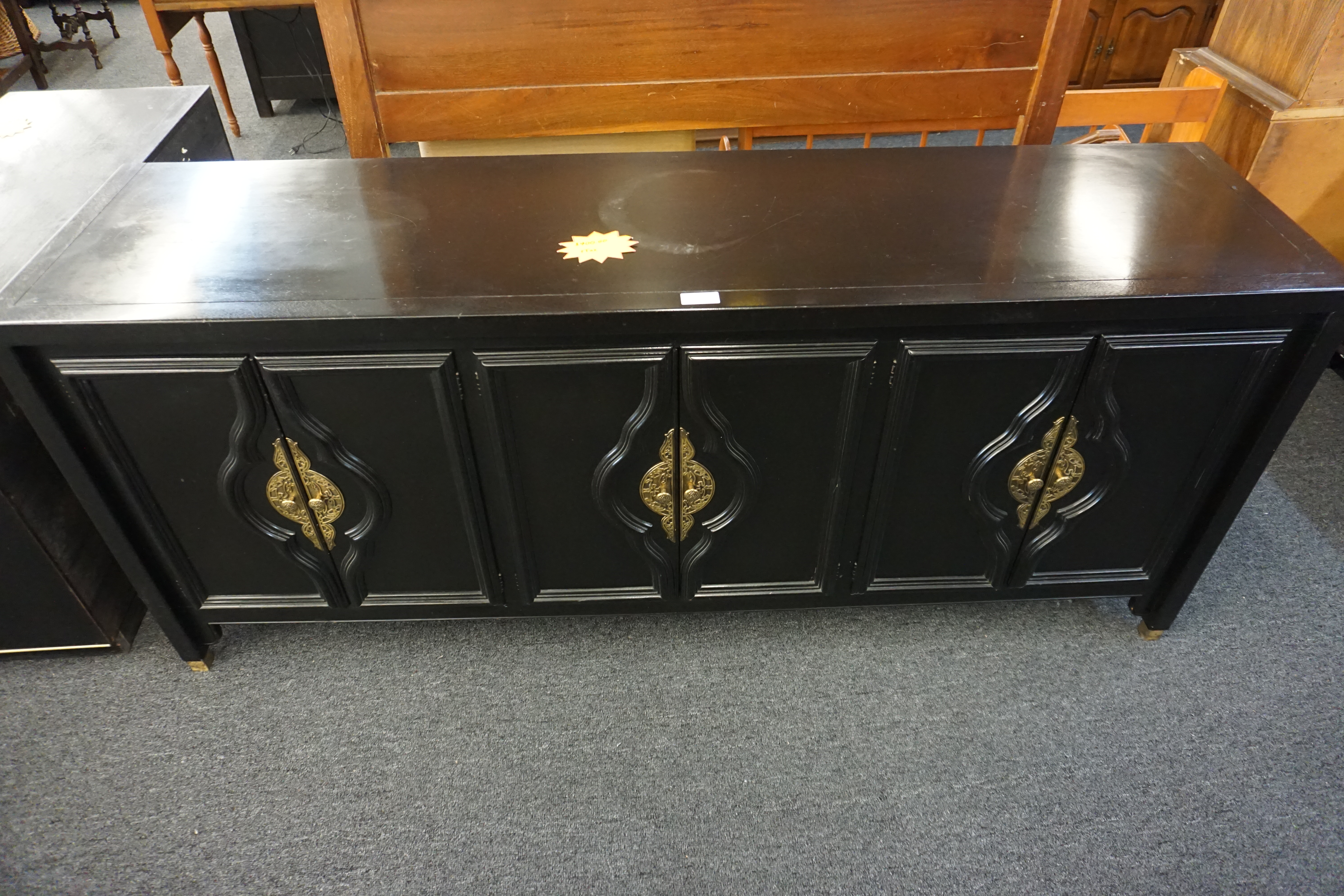 (image for) Century Furniture Company 1960's black lacquered buffet/ TV stand/ credenza (9683)