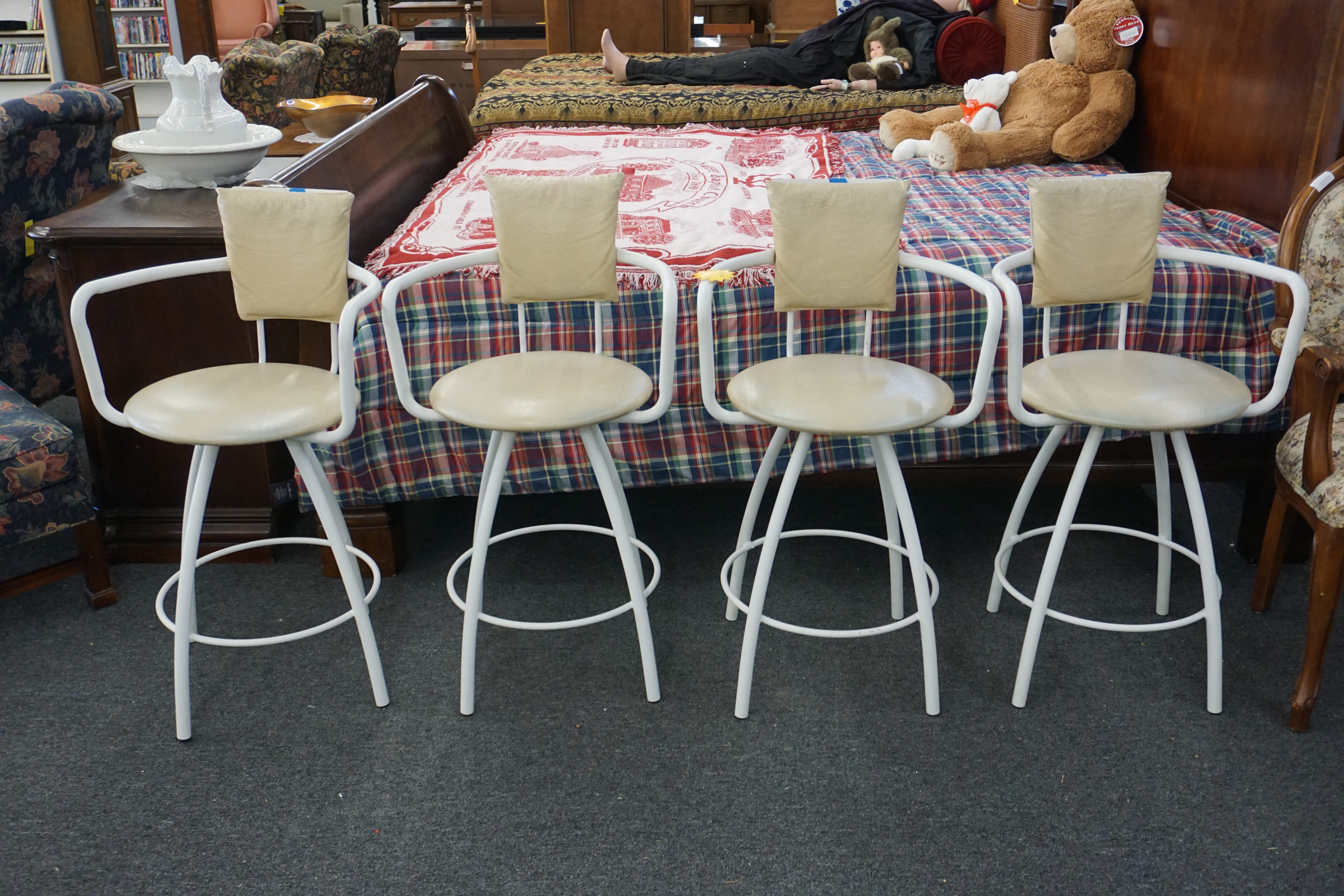 (image for) Set of four swivel seat barstools (9673)