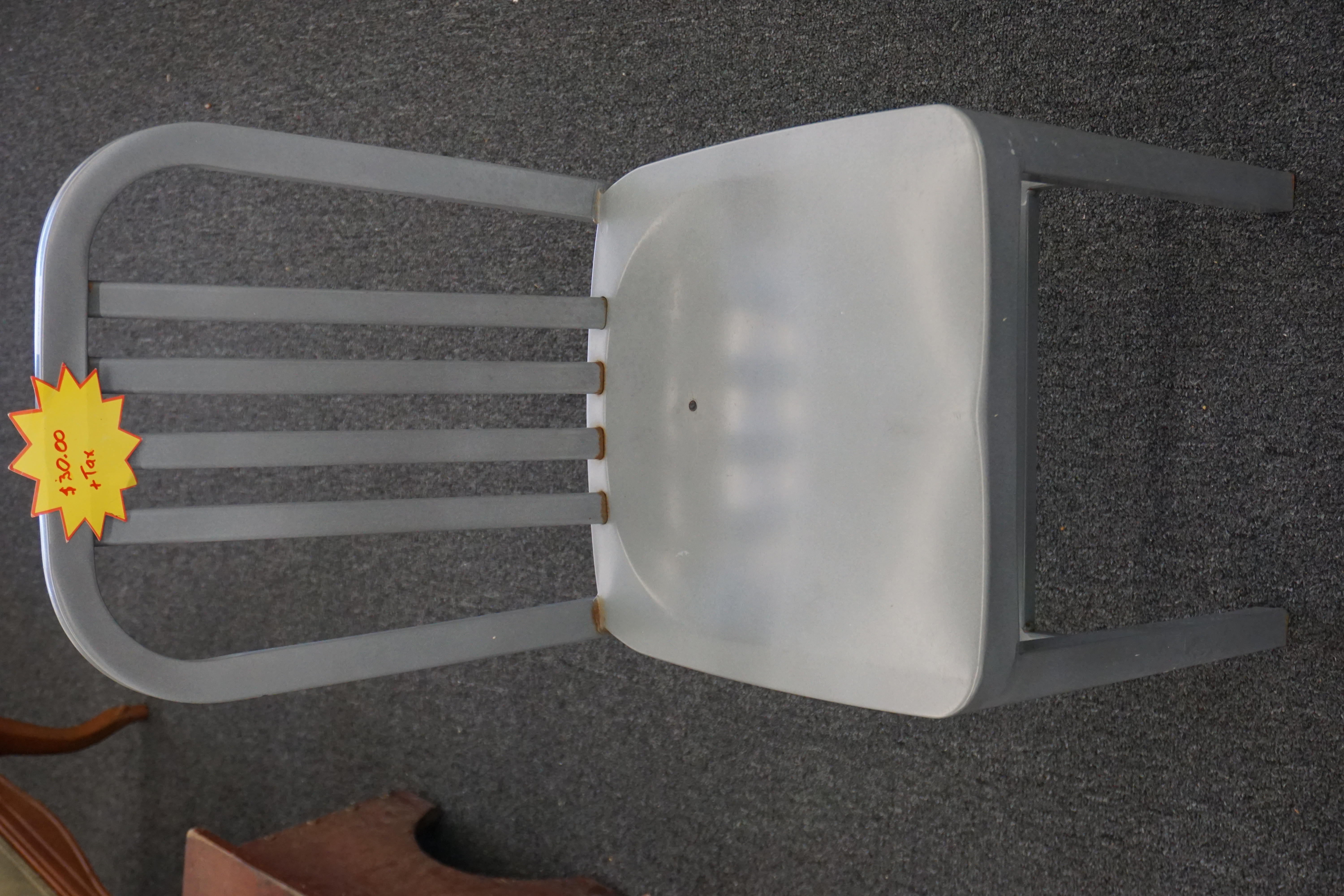 (image for) Gray metal chair (9691)