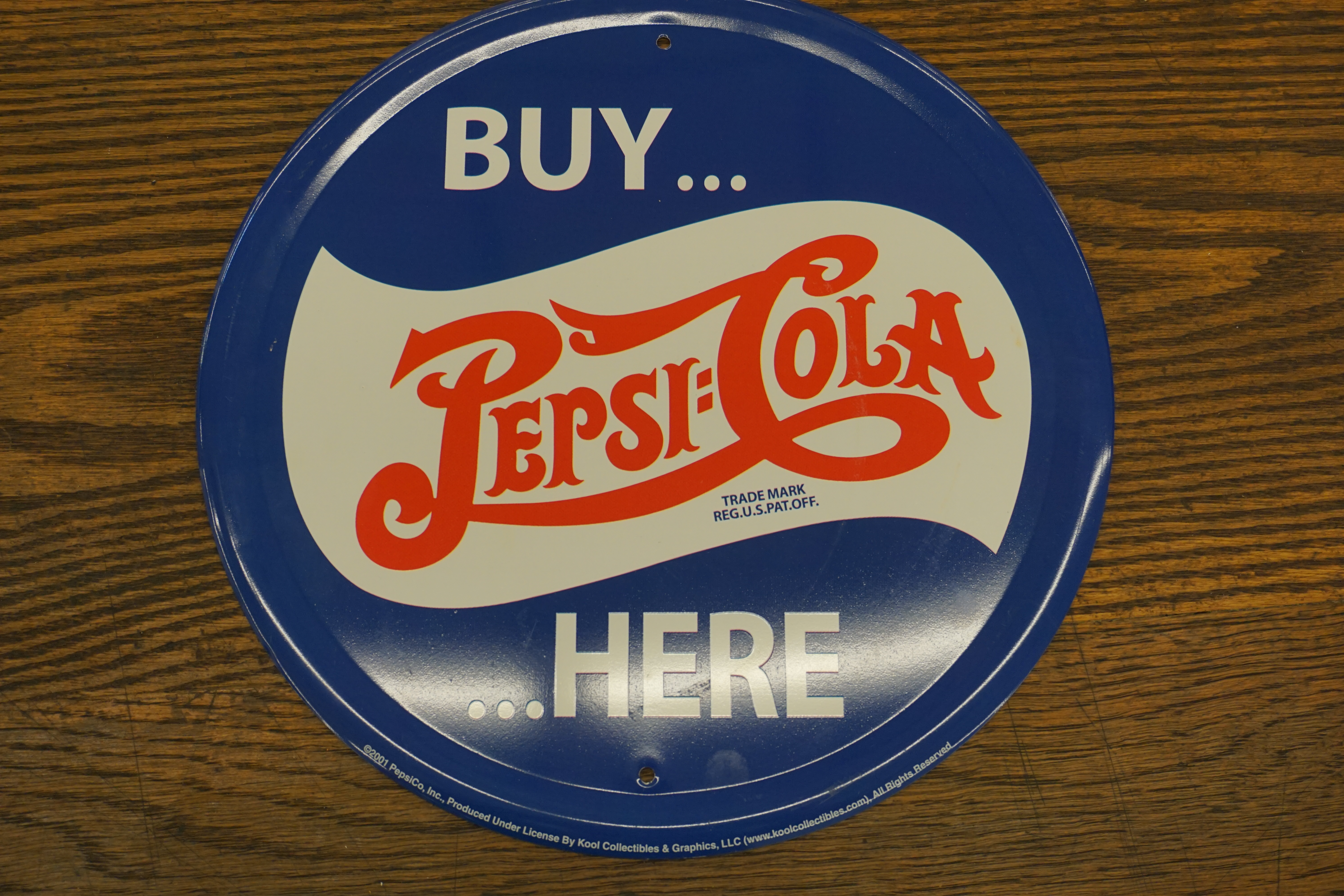 (image for) "Buy Pepsi-Cola Here" round 12" metal sign (9576)