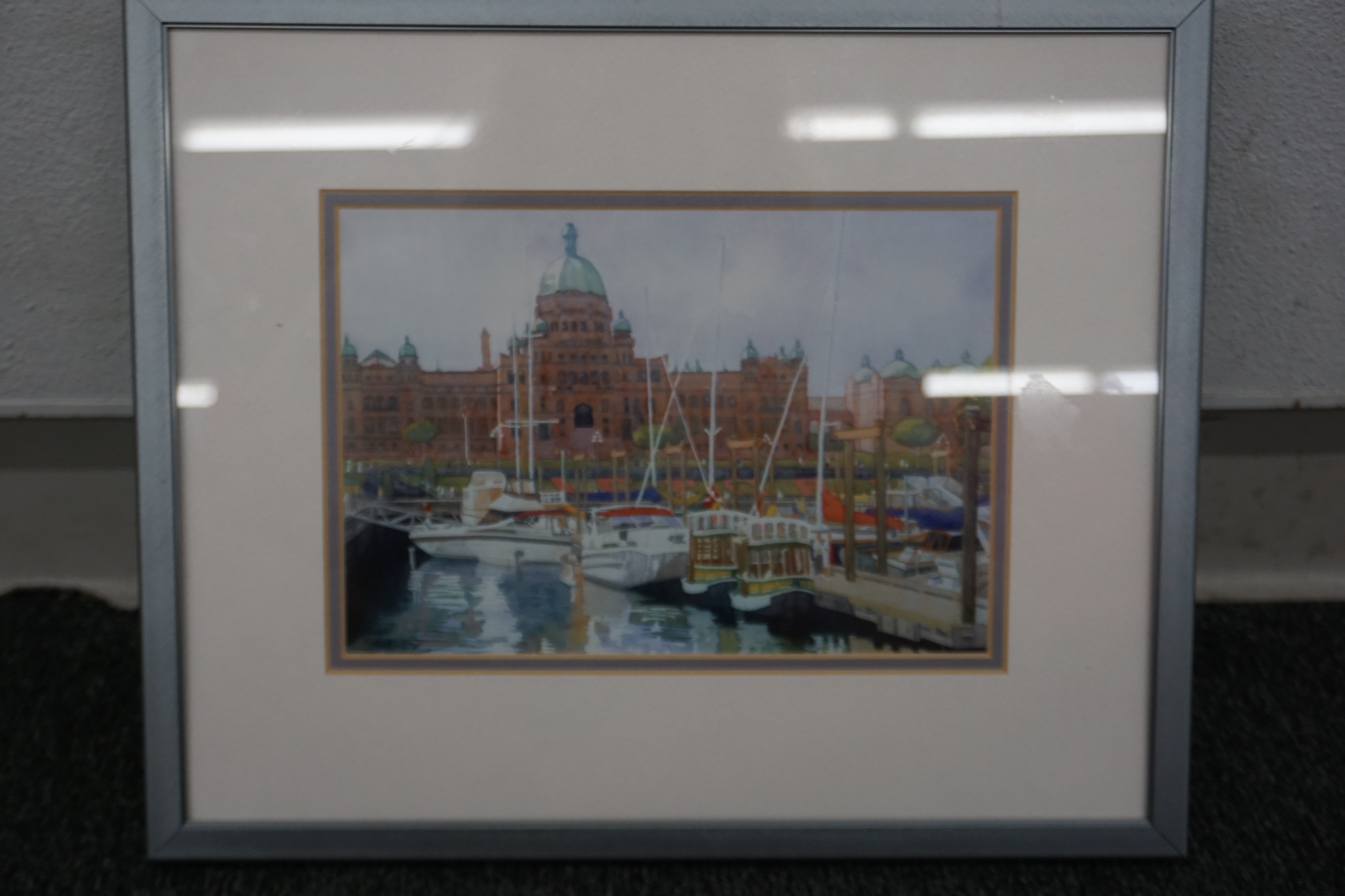 (image for) Alan Hopper "The BC Legislature" framed watercolor painting (9786)