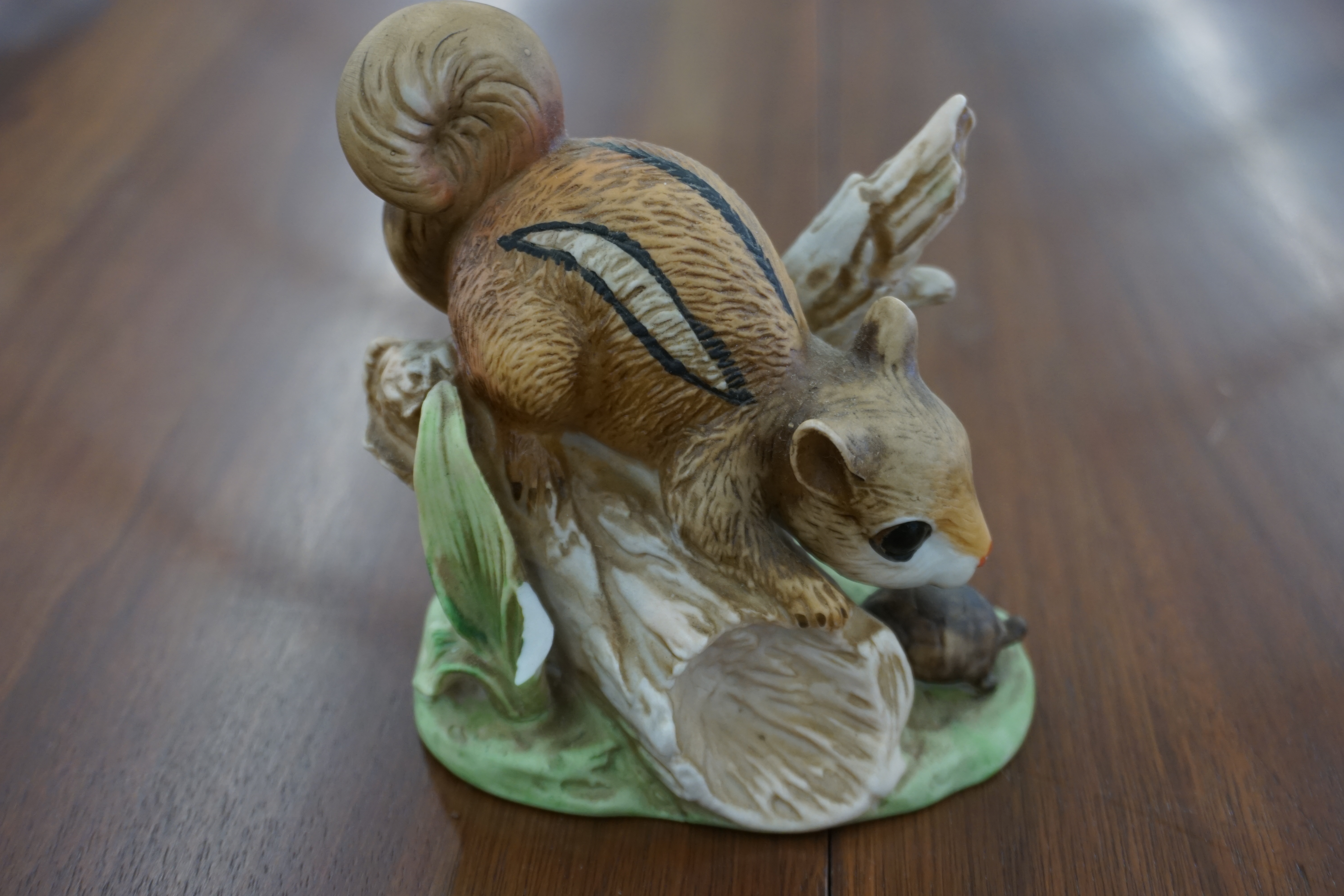 (image for) Vintage Homco "Chipmunk & Turtle on a Log" Porcelain Figurine # 8882 (9660)