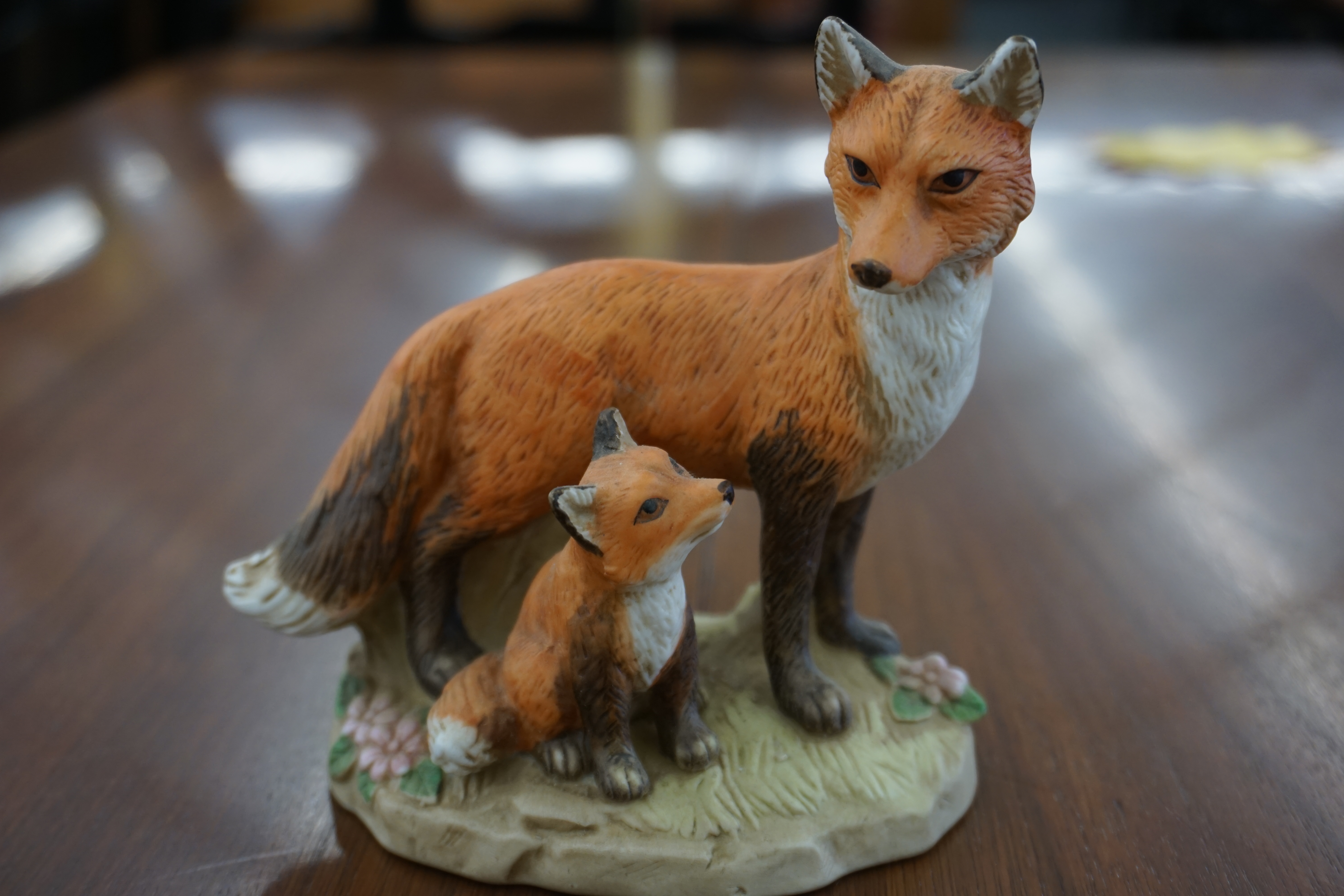 (image for) Vintage Homco Red Fox Figurine Mom with Baby Kit #1417 (9658)