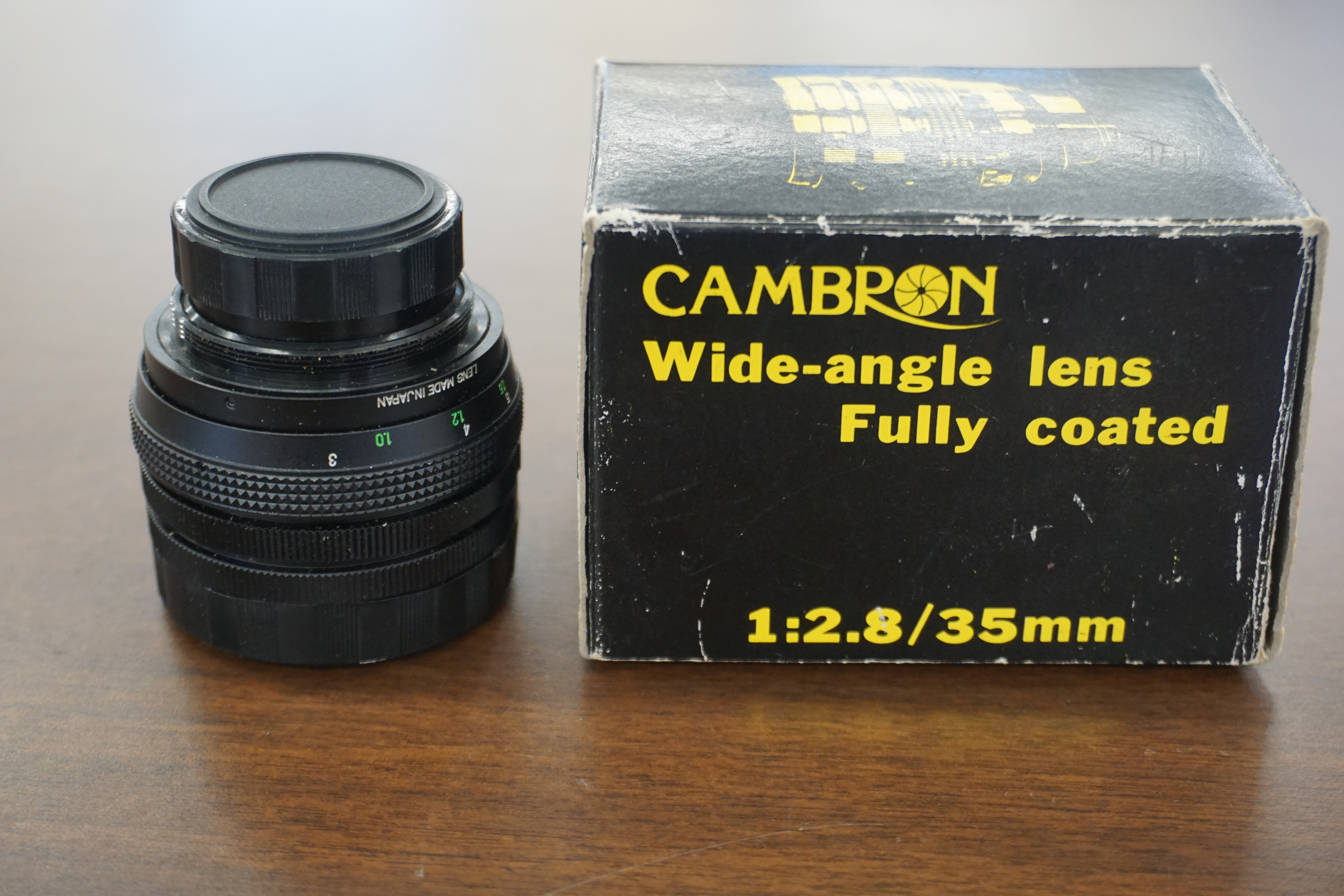 (image for) Cambron wide angle lens fully coated 1:2.8 35mm lens with original box untested (9386)