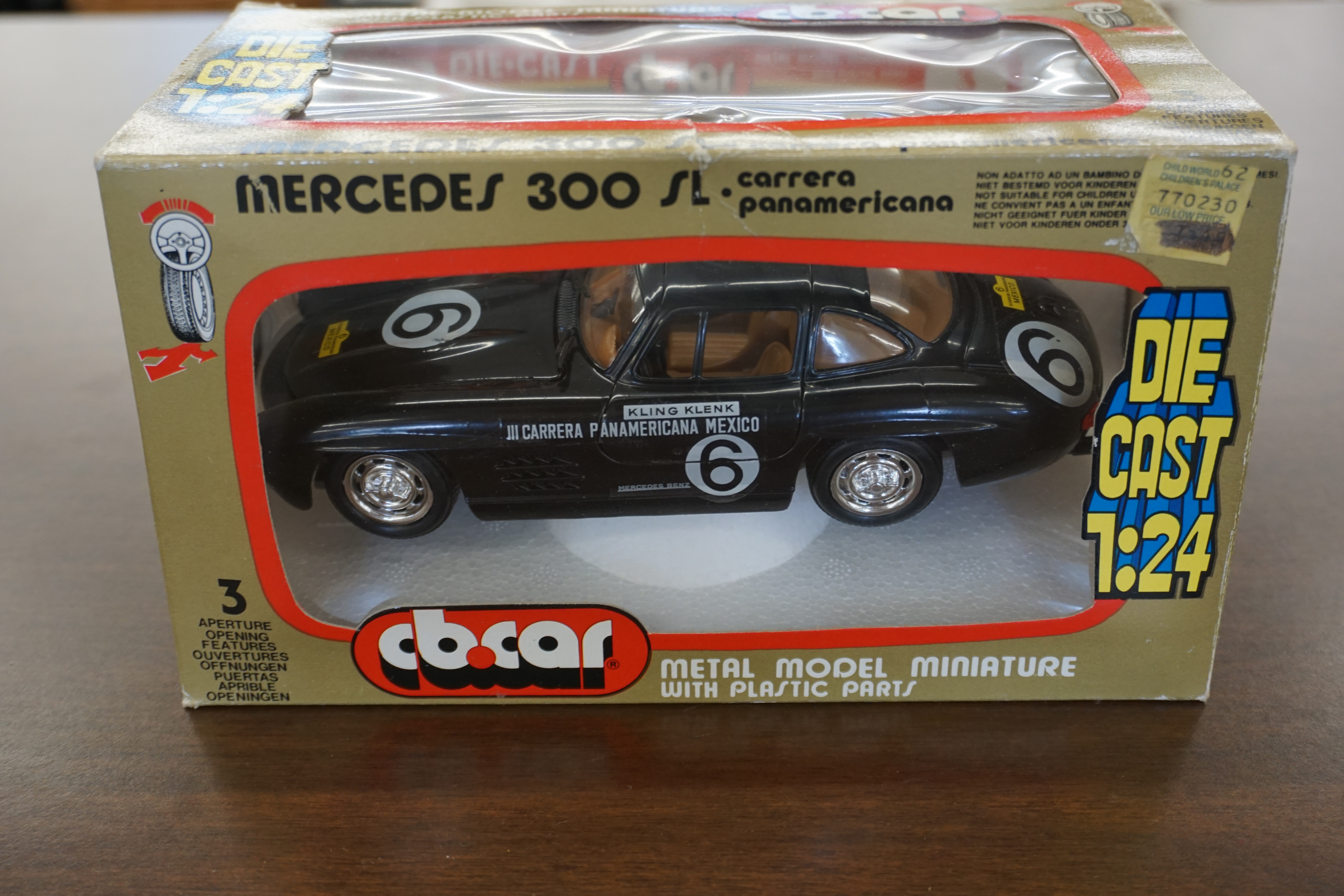 (image for) CB. Car 1/24 scale Mercedes 300 SL Carrera Panamericana Black #6 (4400)