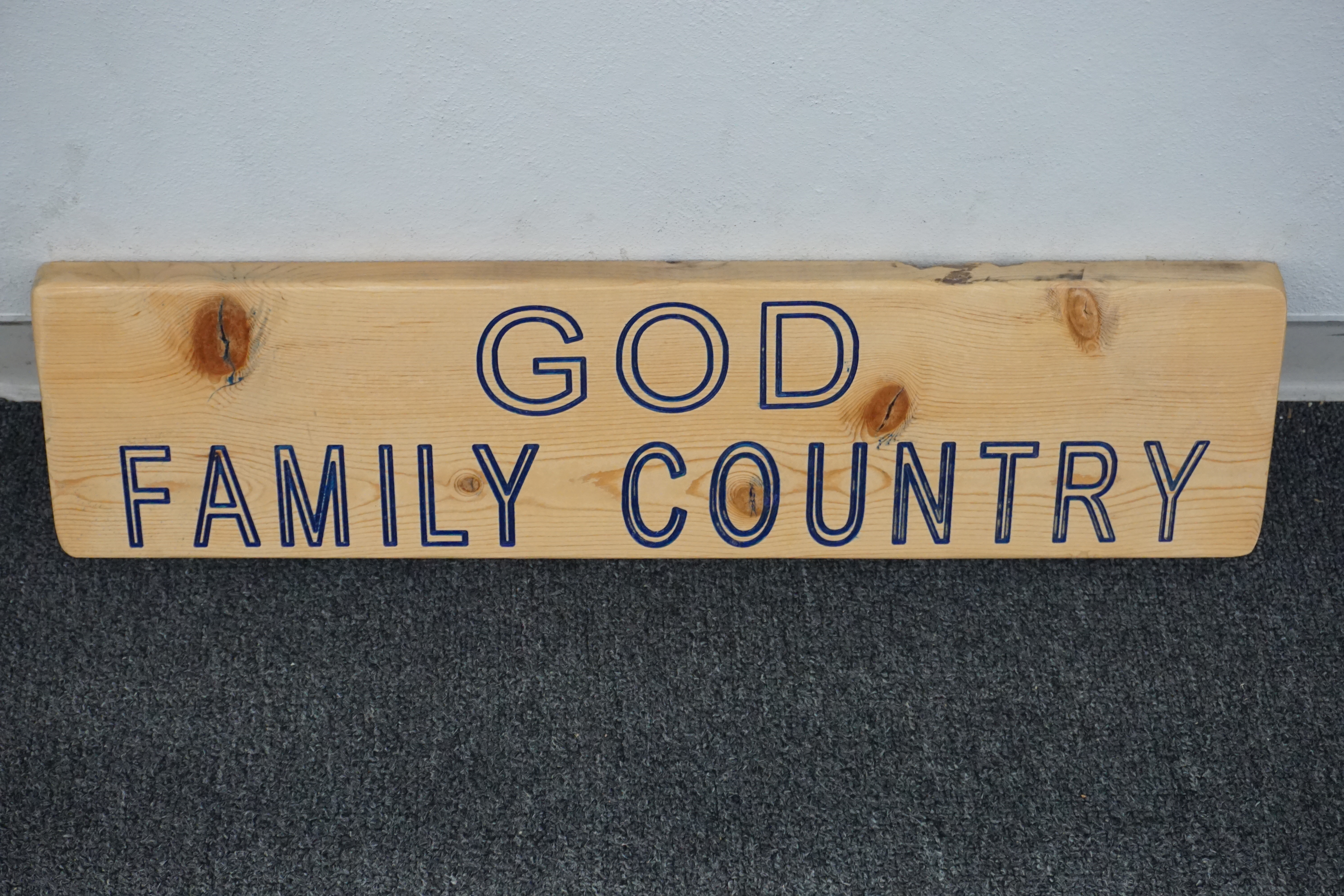 (image for) Handmade God, Country, Family wall art Plaque / Sign 28 Long 7 Tall (5191)