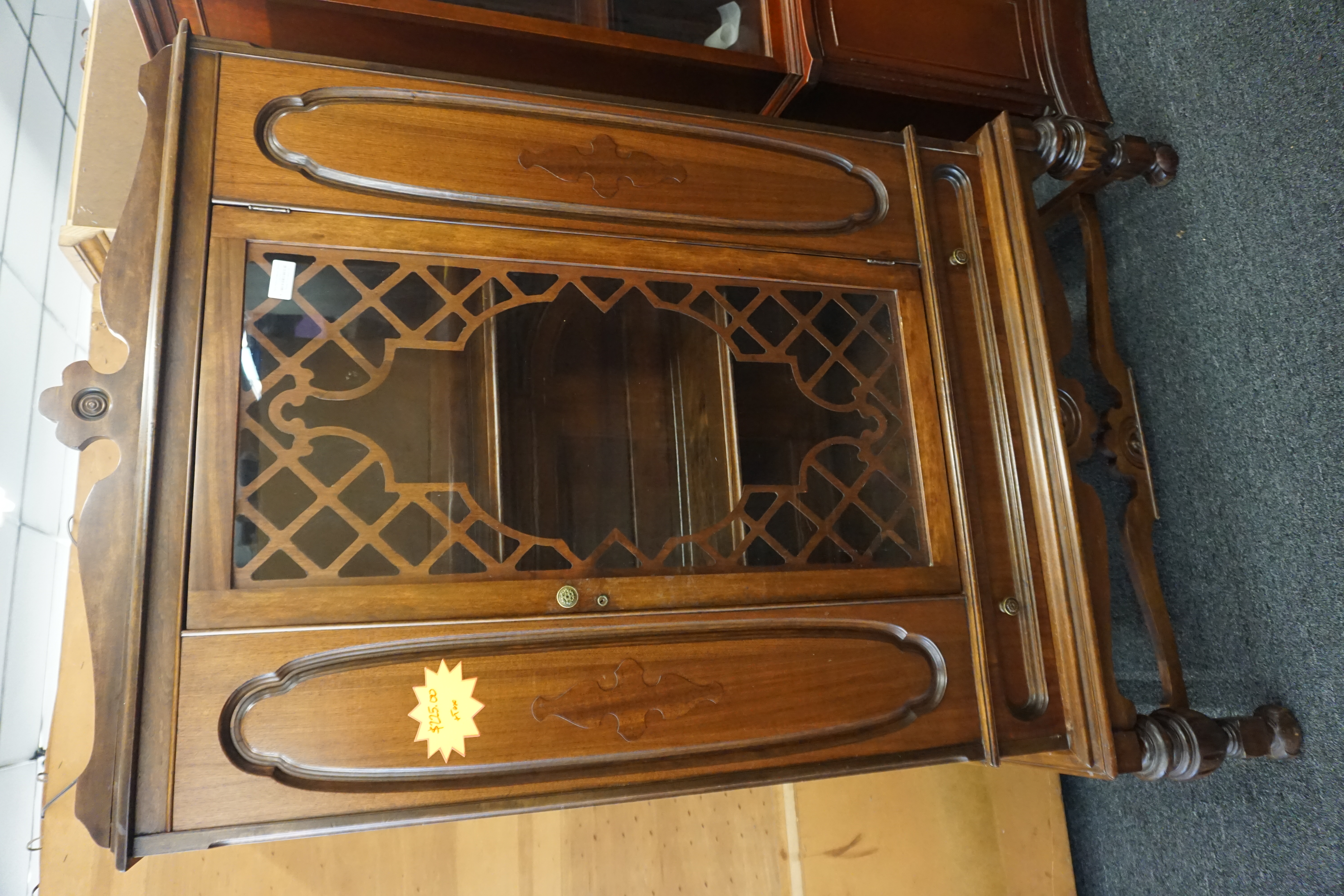 (image for) Antique one-door china hutch (10378)