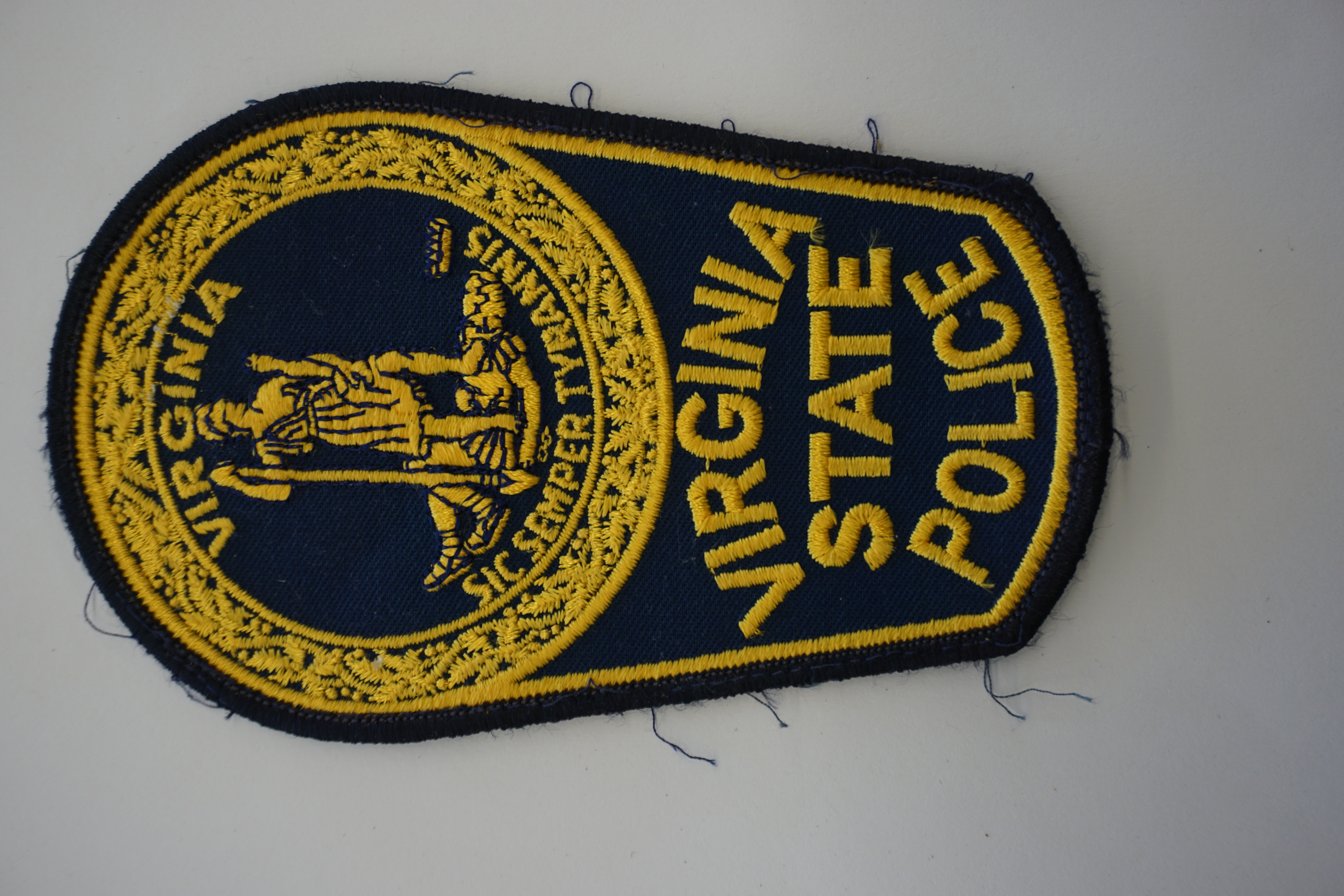 (image for) VIRGINIA STATE POLICE --- EMBROIDERED SHOULDER PATCH 6" x 3.5" (10463)