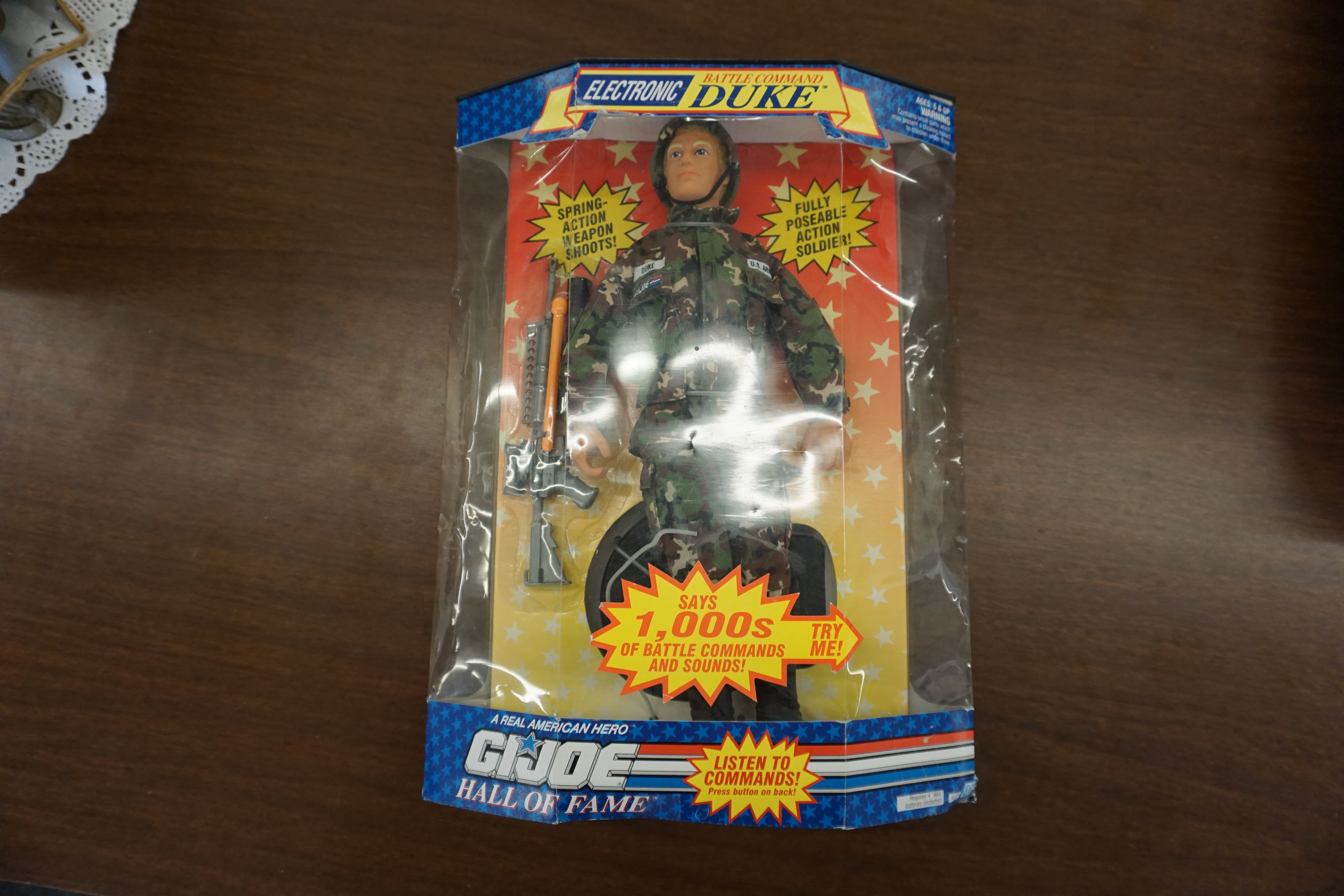 (image for) GiJoe Hall of Fame Electronic Battle Command Duke 1992 12" open box figure (10545)