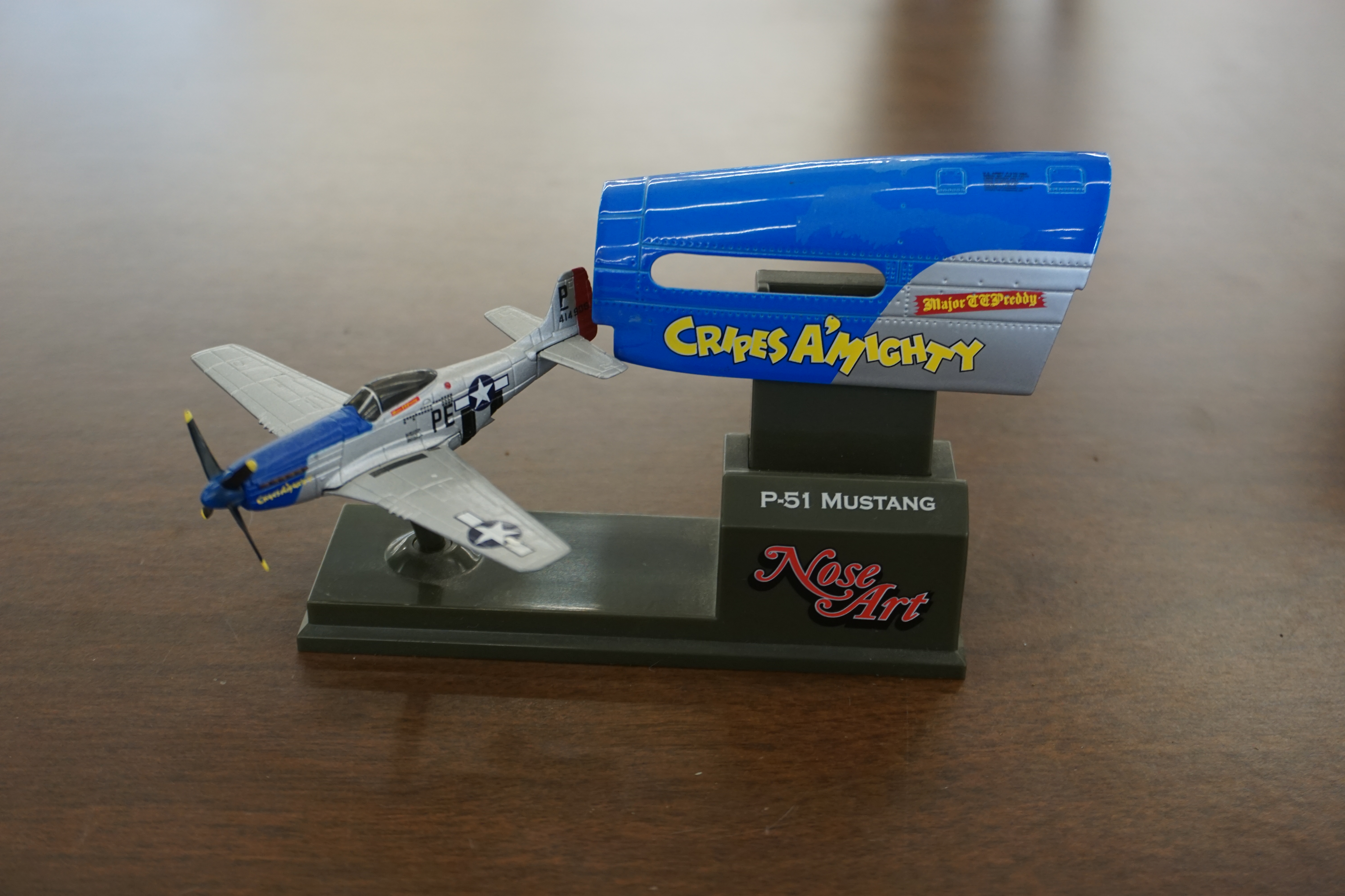 (image for) Corgi P-51 Mustang "Cripes A' Mighty" airplane model with nose art stand (10647)