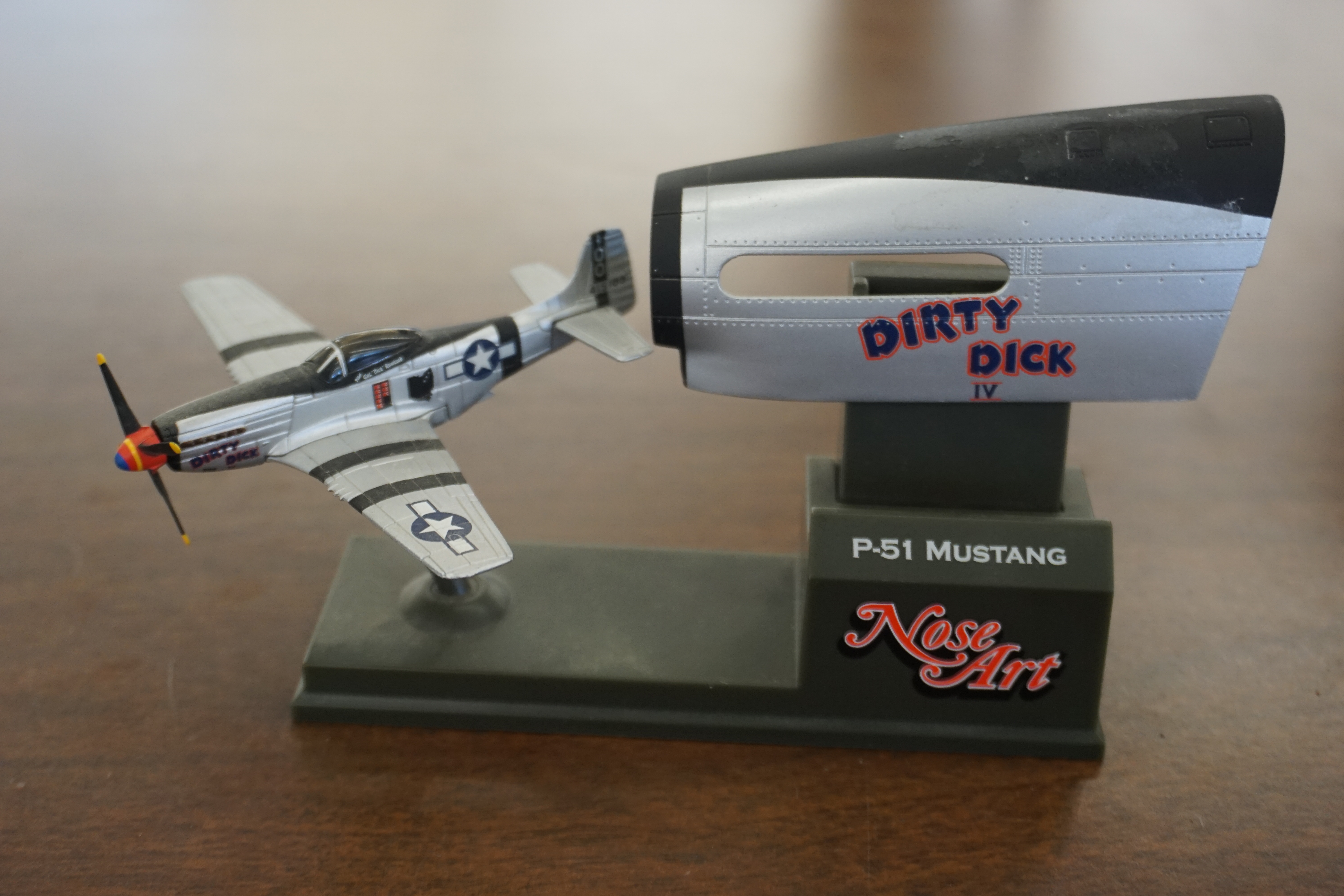 (image for) Corgi P-51 Mustang "Dirty Dick IV" airplane model with nose art stand (10650)