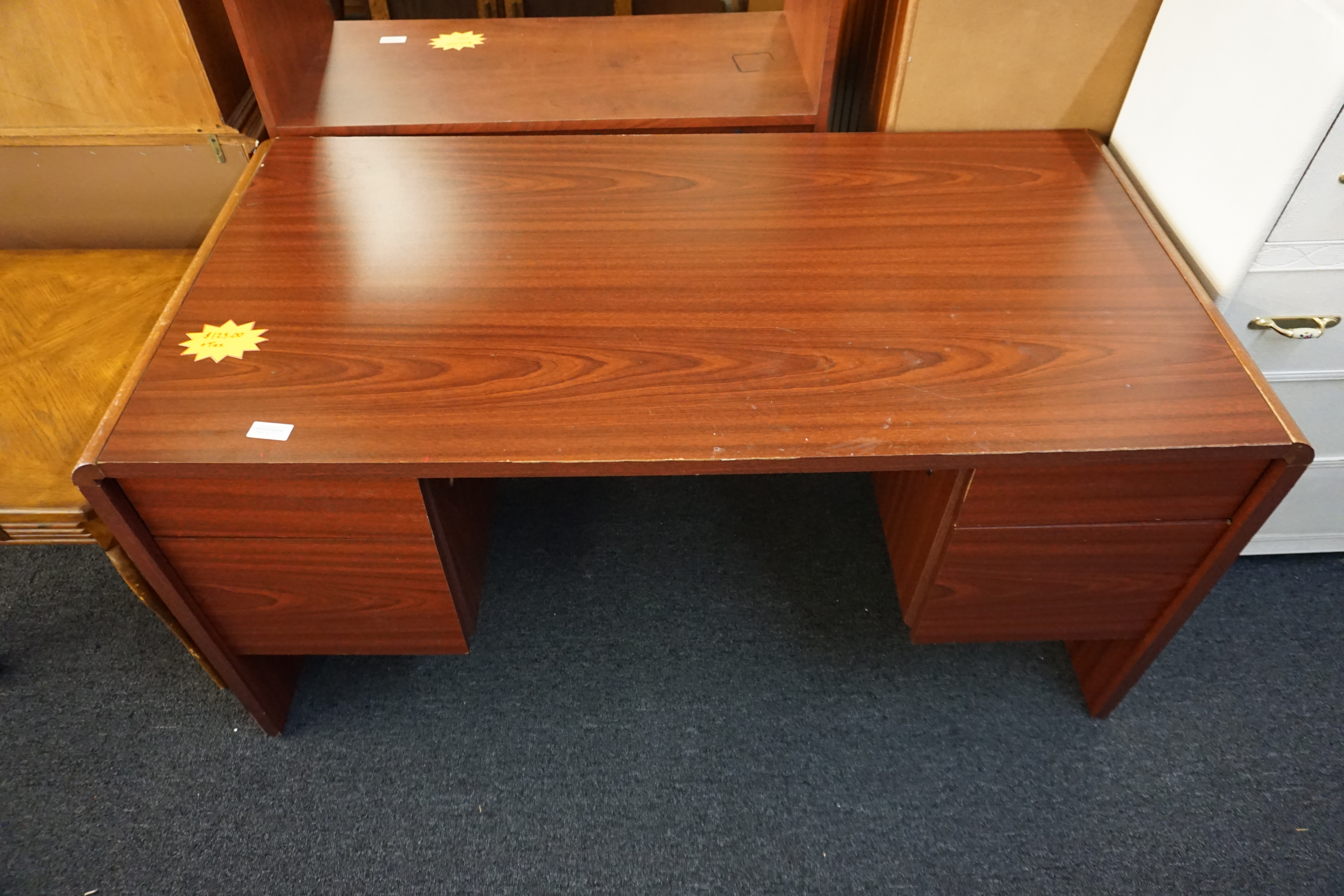 (image for) Large office desk with two built-in file drawers (10604)