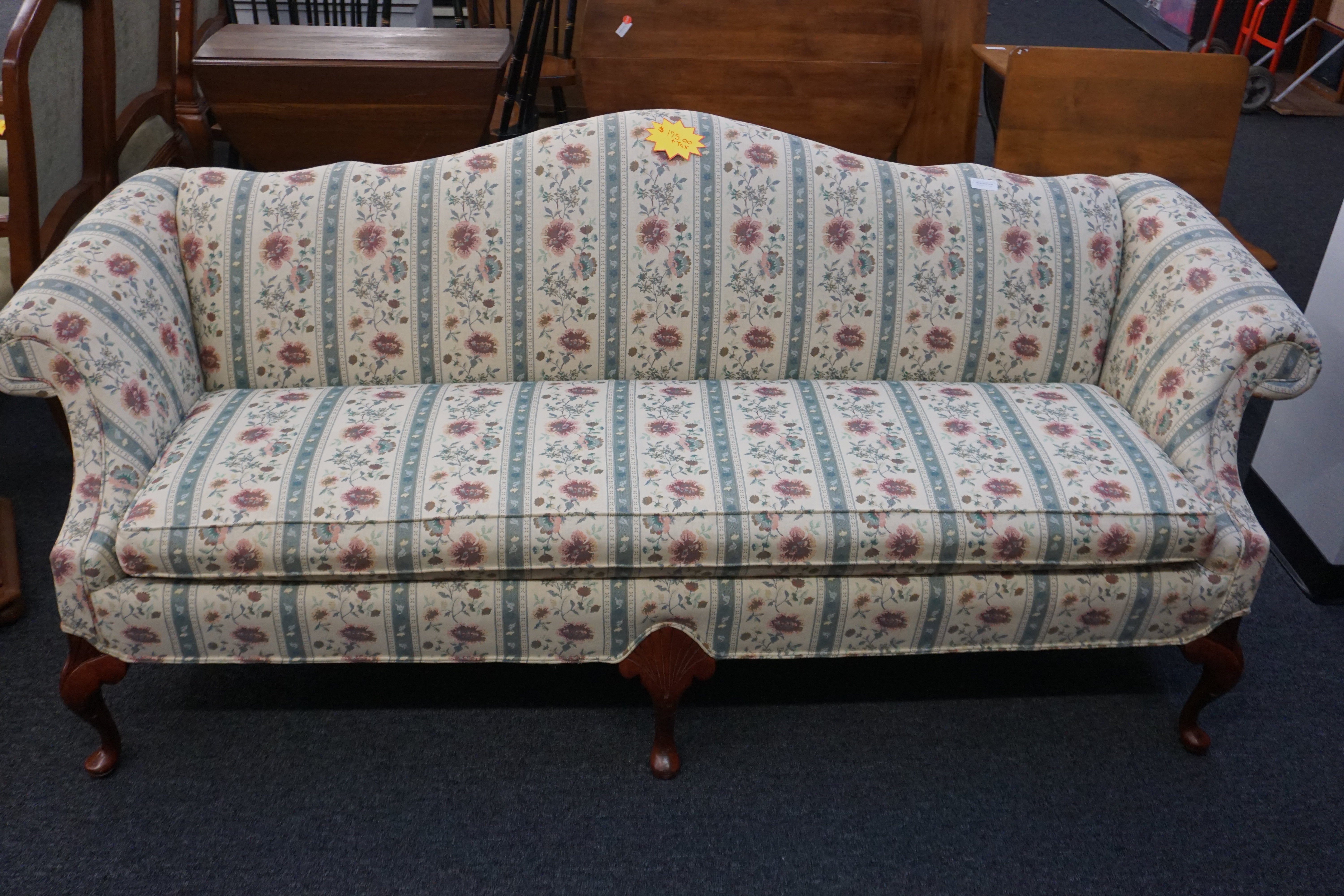 (image for) Floral camelbacked sofa/ couch (8229)