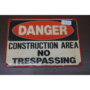 (image for) "Danger Construction Area" metal sign (9213)